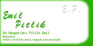 emil pitlik business card